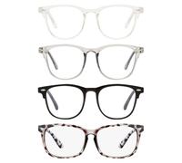 YSJCHEBS Pack De 4 Gafas Anti Luz Azul, Gafas Antideslumbrantes, Gafas De Moda, Gafas Sencillas Y Versátiles, Gafas De Lectura, Gafas De Mujer