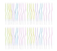 YSJCHEBS Pack De 48 Velas Curvas, Velas De Colores, Velas para Decoración De Pasteles, Velas De Decoración Creativa, Velas De Cumpleaños, Accesorios para Pasteles