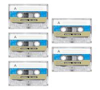 YSJCHEBS Pack De 5 Casetes Vírgenes, Casetes De Audio, Accesorios para Reproductores De Casetes, Grabación De Audio, Casetes De Audio
