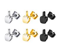 YSJCHEBS Pack De 6 Pendientes Estilo Punk, Pendientes De Moda, Pendientes Simples, Pendientes Creativos, Pendientes De Acero Inoxidable, Accesorios De Ropa, Unisex