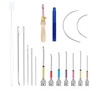 YSJCHEBS Paquete De 10 Agujas Perforadoras Y 7 Agujas Grandes, Agujas De Coser, Herramientas para Tejer A Mano, Accesorios De Costura DIY, Manualidades DIY