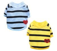 YSJCHEBS Paquete De 2 Camisetas para Perros Pequeños, Camisetas A Rayas para Mascotas, Camisetas Finas para Perros De Primavera Y Verano, Sudaderas para Cachorros, Chihuahuas Y Perros De Peluche