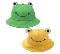 YSJCHEBS Paquete De 2 Sombreros De Sol De Rana, Sombreros De Pescador Creativos Y Lindos, Sombreros Personalizados Para Mujeres, Sombreros De Pescador Suaves De Moda, Sombreros Interesantes