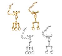 YSJCHEBS Paquete De 4 Hebillas De Conexión De Joyería, Hebillas De Collar Multicapa, Hebillas De Pulsera, Hebillas De Joyería, Conectores De Collar, Accesorios para Hacer Joyas