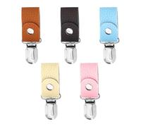 YSJCHEBS Paquete De 5 Clips De Cuero Para Sombrero, Clips Para Bolsa De Viaje, Clips Para Sombrero, Clips Para Bufanda, Clips De Almacenamiento Portátiles, Accesorios De Viaje Para Mujeres