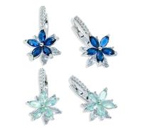 YSJCHEBS Pendientes De Flores y Aro Con Circonitas - Elegantes Accesorios De Vestir para Mujer