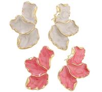 YSJCHEBS Pendientes de Pétalos y Flores de Metal, Accesorios Elegantes para Mujer