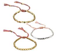 YSJCHEBS Pulseras De Cuentas De 3 Piezas, Pulseras Trenzadas, Pulseras De Borlas, Pulseras Vintage, Pulseras Boho, Pulseras Ajustables