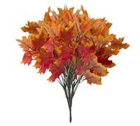 YSJCHEBS Ramo De Hojas De Arce Rojas Artificiales De 5 Piezas, Plantas Artificiales, Decoración De Interiores, Adornos, Decoración del Hogar De Otoño, Manualidades, Decoración De Fiestas