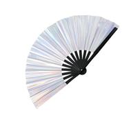 YSJCHEBS Ventilador De Bambú Plegable con Láser De 1 Pieza, Ventilador Flash, Ventilador De Mano para Fiesta, Enfriamiento De Verano, Ventilador Plegable para Puesta En Escena