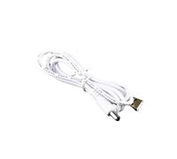 YSJJZRL 1M Straight/90 Grados DC 5.5x2.1mm tto Cable de alimentación USB USB a DC Power Tip Jack Cord (5.5 * 2.1mm Recto-Blanco)