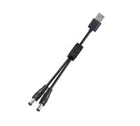 YSJJZRL 1M USB 2.0 Macho a 2 DC Macho/Hembra 5.5 x 2.5mm DC 5V Cable Conector de Enchufe de Barril de alimentación (USB a 2 CC Macho)