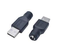 YSJJZRL 2 uds Adaptador USB a CC USB Macho/Hembra a CC 5,5x2,1mm Conector Hembra Carga Barril Jack Adaptador de Corriente (USB Macho a CC 5,5 * 2,1 Hembra)
