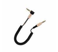 YSJJZRL Cable Auxiliar, Cable Auxiliar de Resorte Macho a Macho de 3,5 mm Cable retráctil en Forma de L y en Forma de I para Auriculares de Audio para automóvil-Negro