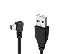 YSJJZRL Cable Mini USB de 90 Grados, Mini USB B Macho de 90 ° a USB 2.0 Macho Cable de extensión de Carga de sincronización de Datos para cámara de salpicadero GPS (1M,Izquierda)