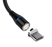 YSJJZRL Magnetic Charging USB Type C Cable LED 3A Fast Charging 360° Braided USB Type C Cable for Samsung S23 S22 S21 etc (1M,Black)