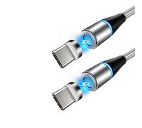 YSJJZRL Paquete de 2 (1M + 2M) Cable USB Tipo C de Carga magnética LED 3A Cable de Carga rápida 360° Tipo C para Samsung S23 S22 S21, etc. (1M+2M,Plata)