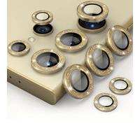 YSJJZRL Protector de lente de cámara con purpurina 9H Ultra HD antiarañazos para Samsung S24/S24 Plus/S24 Ultra/S23, etc. (para S24, dorado)