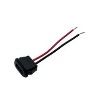YSJJZRL Tipo C Hembra a 2 núcleos Cable Desnudo Cable de Extremo Abierto con Hebilla de Ranura a presión DIY reparación sin Soldador (Negro)