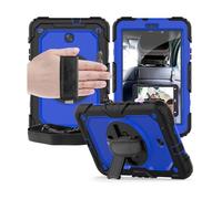 YSJX Anti Drop Silicone Shell with Shoulder Strap, Tablet Protective Case Suitable for iPad 11th Gen 2025/10th Generation-10.9 Inch Universal(Black+Royal Blue)