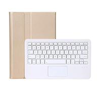 YSJX Funda con Tapa y Teclado táctil Desmontable for Tableta, Carcasa de Cuero sintético con Soporte, Compatible con Samsung Galaxy Tab S6 Lite de 10,4 Pulgadas P615/P610(Gold White Keyboard)