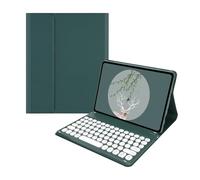 YSJX Funda Protectora De Cuero con Teclado Desmontable Adecuada for Samsung Tab A7 Lite-8.7-Pulgadas T220/225(Dark Green+Round Cap Keyboard)