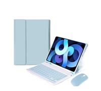 YSJX Keyboard Soft Shell with Pen Slot, Leather Protective Case Suitable for iPad 11th/10th Generation 10.9 Inches Universal(Ice Blue+Keyboard+Mouse)
