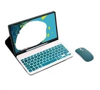 YSJX Keyboard Soft Shell with Pen Slot, Leather Protective Case Suitable for iPad 11th/10th Generation 10.9 Inches Universal(Dark Green+Backlit KB+Mouse)