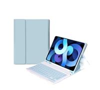 YSJX Keyboard Soft Shell with Pen Slot, Leather Protective Case Suitable for iPad 11th/10th Generation 10.9 Inches Universal(Ice Blue+Keyboard)