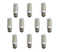 YSJX lighting, Paquete de 10 bombillas LED tipo maíz, CA 220 V, G9/E27/E14, 5730 SMD, 550-650 lm, iluminación for el hogar de 360 grados(Cold White,E27 7W)