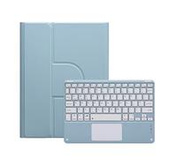 YSJX Teclado magnético con Teclas cuadradas, Funda de Cuero con rotación de 360 Grados, Compatible con iPad Pro de 11 Pulgadas y iPad Air 7 de 11 Pulgadas Universal.(Mist Blue+Keyboard)
