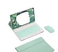 YSJX Teclado+Ratón+Funda Protectora Adecuado for Samsung Galaxy Tab S10FE+ Plus 13.1 Pulgadas 2025 Universal(Green+Backlit KB+Mouse)