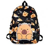 YskerrigToy Capybara Mochilas Infantiles, Capybara Mochila Escolar Bolsa de Escuela Primaria Ajustable Mochila Kawaii Bolsas Escolares Mochilas Colegio Primaria para Deporte y Viajes(Nero)