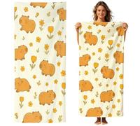 YskerrigToy Capybara Toallas de Playa, Manta de Felpa para Niños, Capybara Manta Playa de Microfibra para Deportes Ducha Toalla Niñospara Vacaciones en la Playa 70 * 140cm