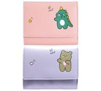 YskerrigToy Carteras de Dibujos, 2PCS Dinosauro Cartera, Niños Billetera, Anime Cartera, Dinosauro Billetera, Dibujos Animados Monedero, Niñas Monedero, Hombres Carpeta para Regalos de Niños