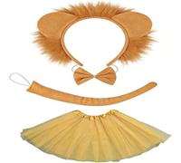 YskerrigToy Disfraz de Leon, Disfraces Animales Accesorios, Disfraz Niño con Orejas, Tutú, Cola y Pajarita para Niños Fiesta de Cumpleaños Cosplay Navidad Etapa Rendimiento