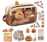 YskerrigToy Estuche Capibara, 10 Piezas Set de Papelería, Estuche para Lápices Capybara, Estuche Kawaii, Estuche Lapices Organizador, para Niña Niños Adolescentes Estudiantes