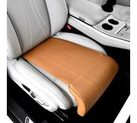 YSNFDN Reposapiernas para Eextensión de Asiento de Coche para VW Passat Jetta B6 B7 B8, Cojín Ergonómico para Piernas, Agujeros Transpirables con Hebillas Elásticas,C Brown