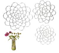 Ysnzaq 3 Piezas Herramientas de Alambre para Florales Reutilizables para Jarrones, Arreglo Floral De Rana Tapa De Fijación Floral Soporte para Arreglos,4/5/6 Inch, Sliver