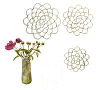 Ysnzaq 3 Piezas Herramientas de Alambre para Florales Reutilizables para Jarrones, Arreglo Floral De Rana Tapa De Fijación Floral Soporte para Arreglos,4/5/6 Inch, Golden