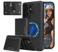 Ysnzaq Funda 2 en 1 para Samsung Galaxy S26 Ultra con Cartera Magnética Desmontable, Cuero PU Antigolpes, con Tarjetero y Soporte Carcasa Magnética para Samsung S26 Ultra CT Negro