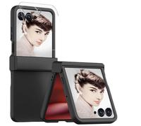 Ysnzaq Funda para Motorola RAZR 60 Ultra 2025 con Protectora Bisagras y Protector de Pantalla Externo, Carcasa Protección Escabrosa y Pesada PC Dura para Moto RAZR 60 Ultra-FGM Black