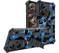 Ysnzaq Funda para Xiaomi Redmi Note 13 Pro Plus, [Military Protection] [Protección Lente Cámara] Antigolpes Armor Híbrida PC Camouflage Funda con Soporte para Xiaomi Redmi Note 13 Pro+. YH Blue
