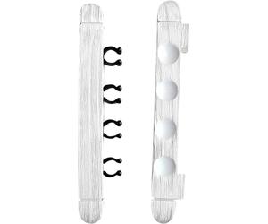 YSOLDA 1 juego de soporte de madera para tacos de billar con 4 clips para tacos/soporte para tacos de billar montado en la pared para barras de billar, clubes, jugadores de billar (blanco)
