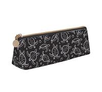 YsoLda Estuche para lápices, Estuche para bolígrafos con Forma de triángulo de Tortuga, Bolso portátil para lápices, Bolsa de Cuero para la Escuela y la Oficina