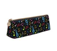 YsoLda Estuche para lápices, Estuche para bolígrafos con Forma de triángulo Musical, Bolso portátil para lápices, Bolsa de Cuero para la Escuela y la Oficina