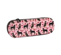 YsoLda Estuche para lápices, Estuche para bolígrafos, Estuche portátil de Cuero para la Oficina de la Escuela, Rottweiler Valentines Dog Love Best Dogs Rottweilers