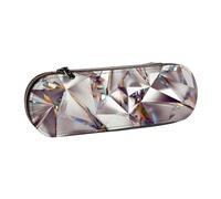 YsoLda Estuche para lápices, Estuche para bolígrafos, Estuche portátil de Cuero para la Oficina de la Escuela, patrón de Cristal de Diamante Abstracto con Purpurina Impreso