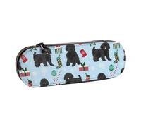 YsoLda Estuche para lápices, Estuche para bolígrafos, Estuche portátil de Cuero para la Oficina de la Escuela, Cavoodle Negro Navidad Cavapoo Perro de Navidad Lindo Cavoodle Azul