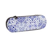 YsoLda Estuche para lápices, Estuche para bolígrafos, Estuche portátil de Cuero para Oficina Escolar, Azulejos Decorativos portugueses Tradicionales, Azulejos Azulejos